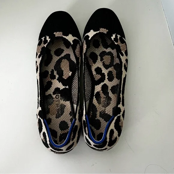 Rothy’s Square Desert Cat Leopard Print Ballet Flats - Picture 6 of 7